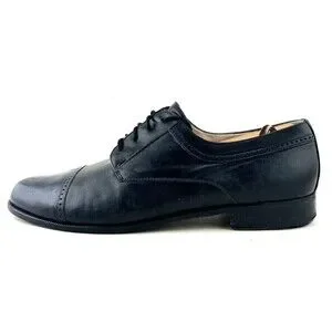 Bally Treny 1 Black Leather Cap Toe Oxford Dress Shoes 8.5 Made in Italy Bally Mens Black Leather Cap Toe Oxford Dress Shoes Made  main image 2